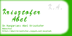 krisztofer abel business card